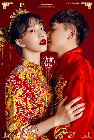 九月婚紗照欣賞|中式內(nèi)景中國風(fēng)婚紗攝影客照